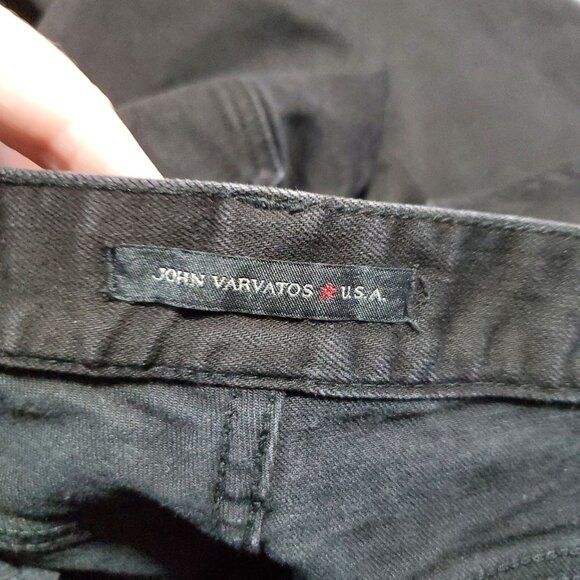 JOHN VARVATOS USA Bowery Slim Straight Leg Jeans Stretch Black Men's 34 x 31" - Picture 8 of 16